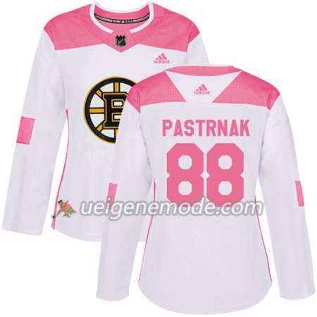 Dame Eishockey Boston Bruins Trikot David Pastrnak 88 Adidas 2017-2018 Weiß Pink Fashion Authentic